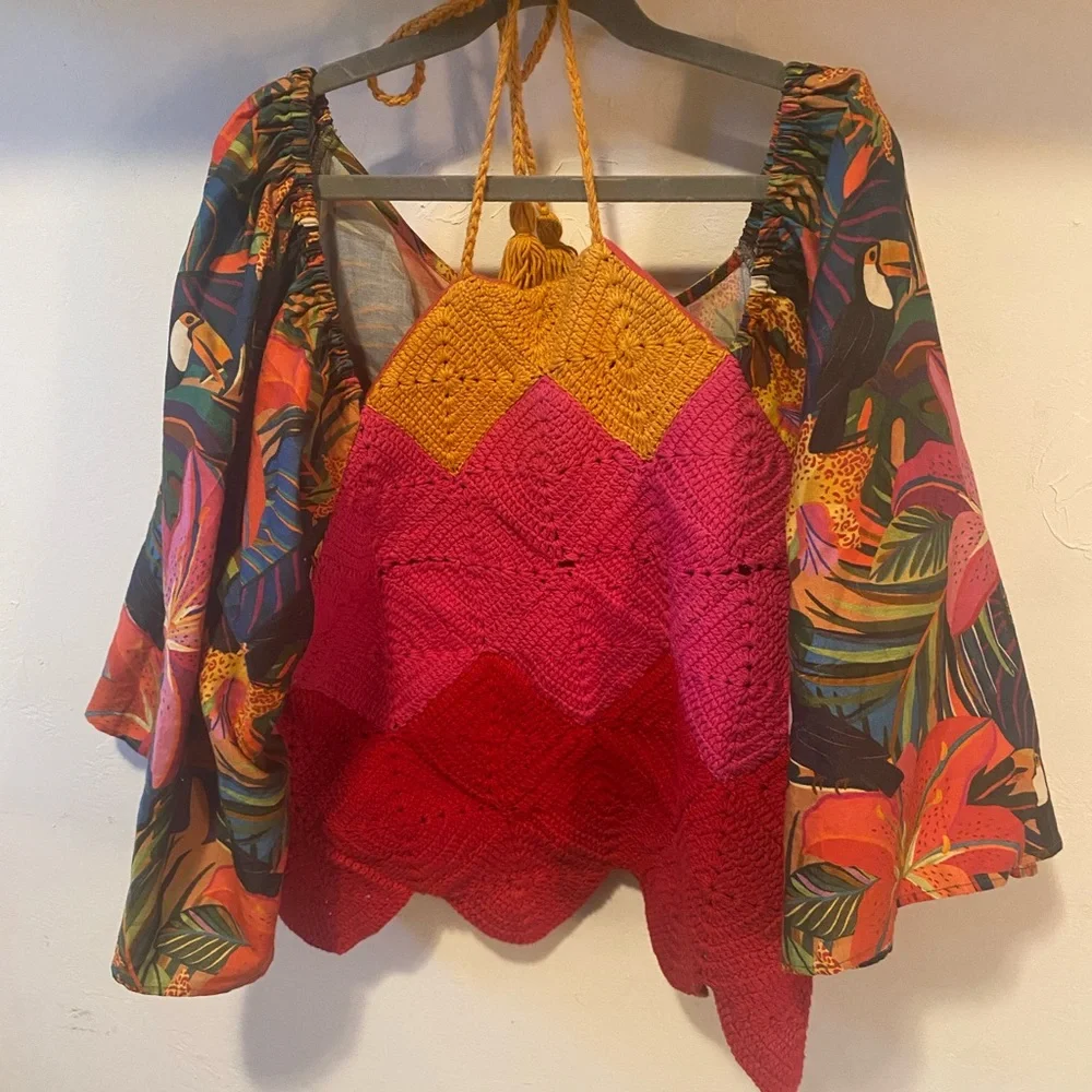 FARM Rio Multicolor Crochet Blouse - Picture 2 of 8
